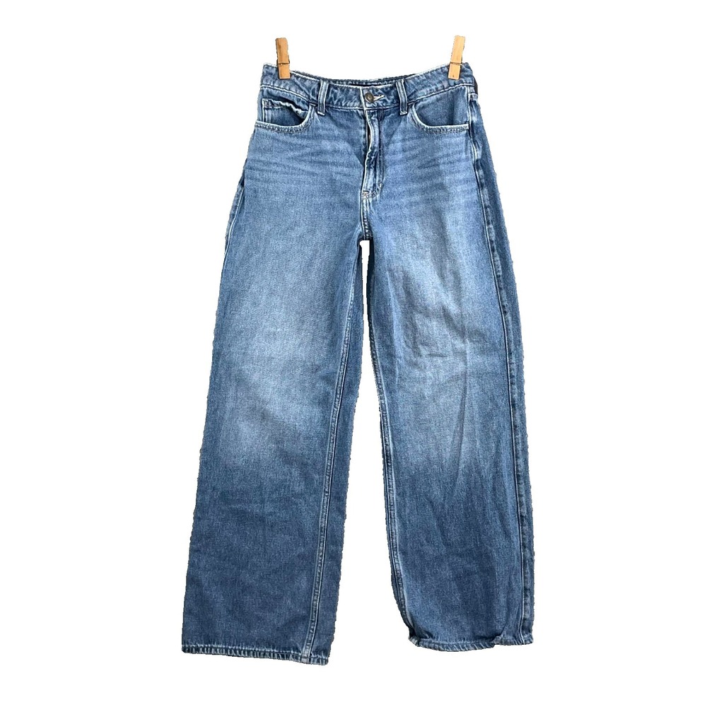 Hollister Ultra High Rise Baggy Jeans Women 28x28* Blue Denim Skater Streetwear